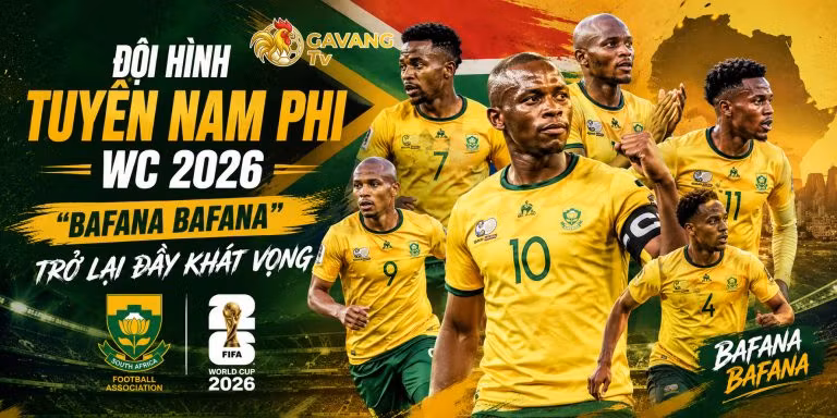 Đội hình tuyển Nam Phi WC 2026: “Bafana Bafana” trở lại đầy khát vọng