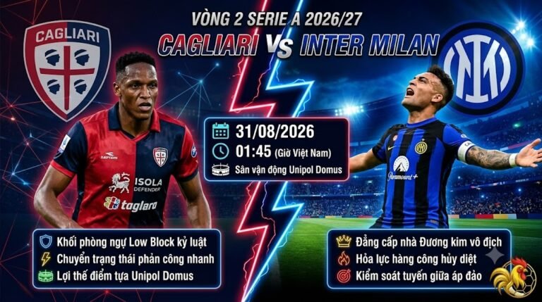 Nhận định bóng đá Cagliari vs Inter Milan vòng 2 Serie A 2026/27