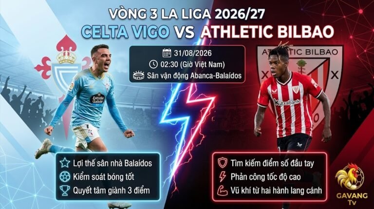 Nhận định bóng đá Celta Vigo vs Athletic Bilbao vòng 3 La Liga 2026/27