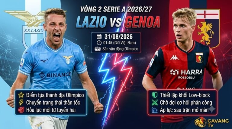 Nhận định bóng đá Lazio vs Genoa vòng 2 Serie A 2026/27