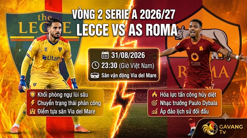 Nhận định Lecce vs AS Roma 23h30 ngày 31/8: Phân tích chiến thuật, soi kèo